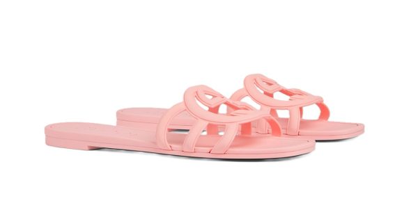 Interlocking G Slide Sandal Pink Rubber