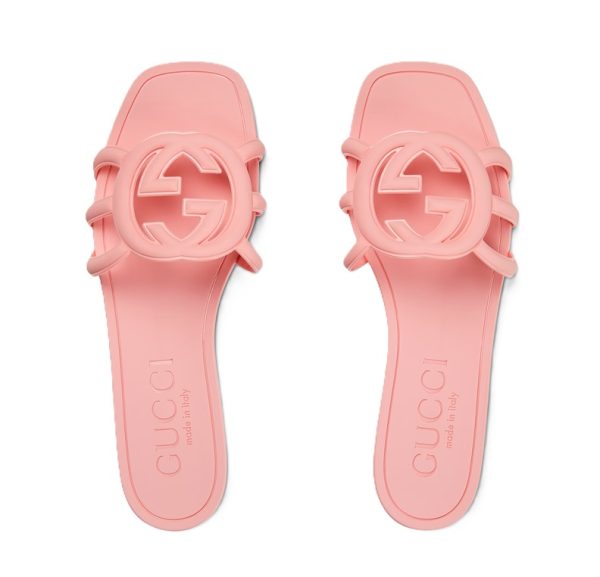 Interlocking G Slide Sandal Pink Rubber - Image 3