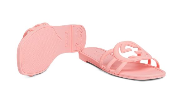 Interlocking G Slide Sandal Pink Rubber - Image 4