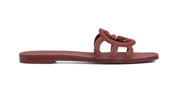 Interlocking G Slide Sandal Rosso Ancora - Image 2