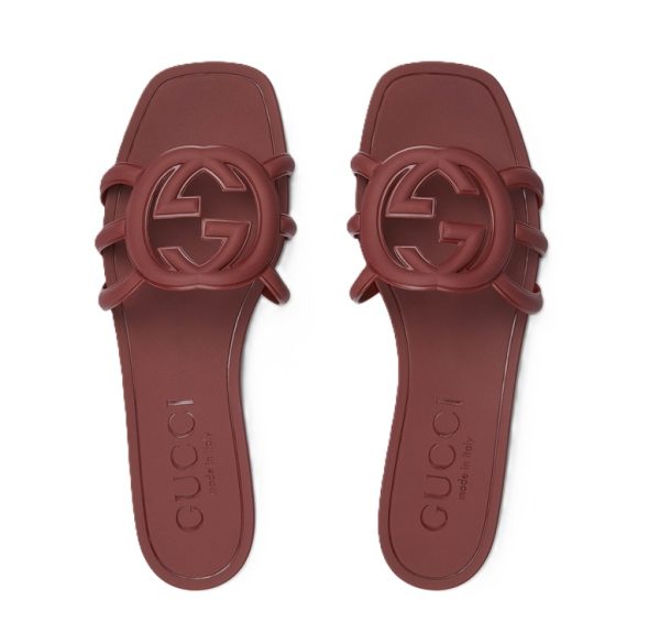 Interlocking G Slide Sandal Rosso Ancora - Image 3