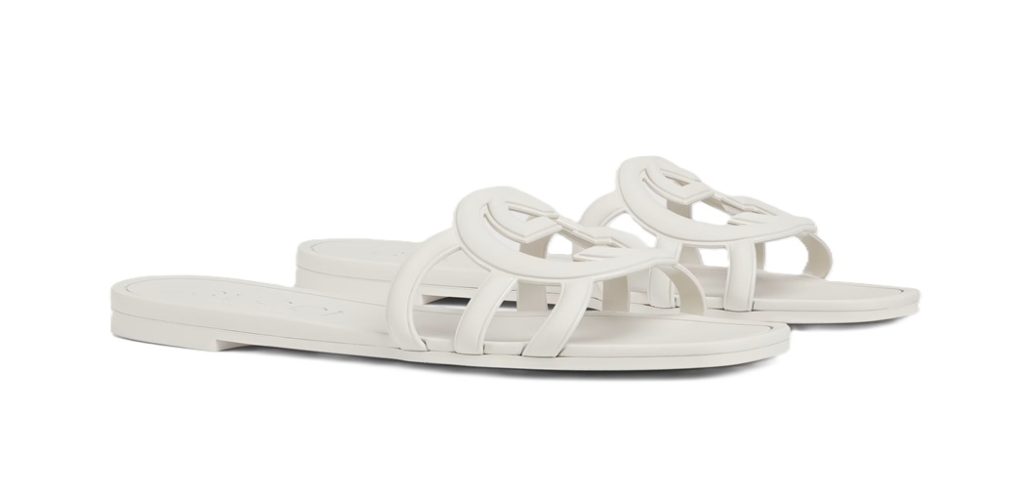 Interlocking G Slide Sandal White