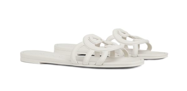 Interlocking G Slide Sandal White