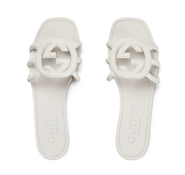 Interlocking G Slide Sandal White - Image 3